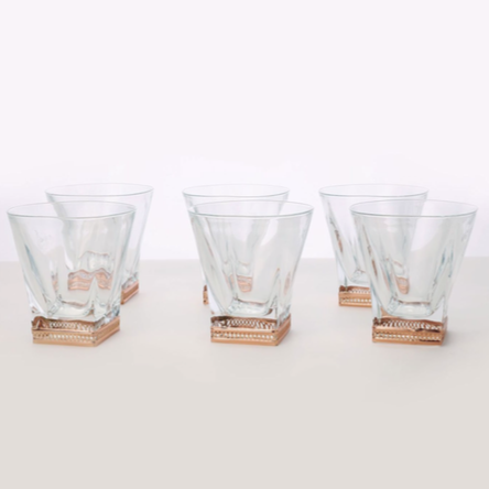 WG0010-V Shape Whisky Glass With Rose Gold Detail Main Image